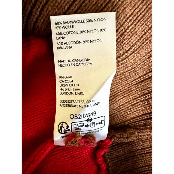 NWT Maeve by Anthropologie Chandler Crew-Neck Sweater | Red Brown Colorblock Box - Picture 13 of 13